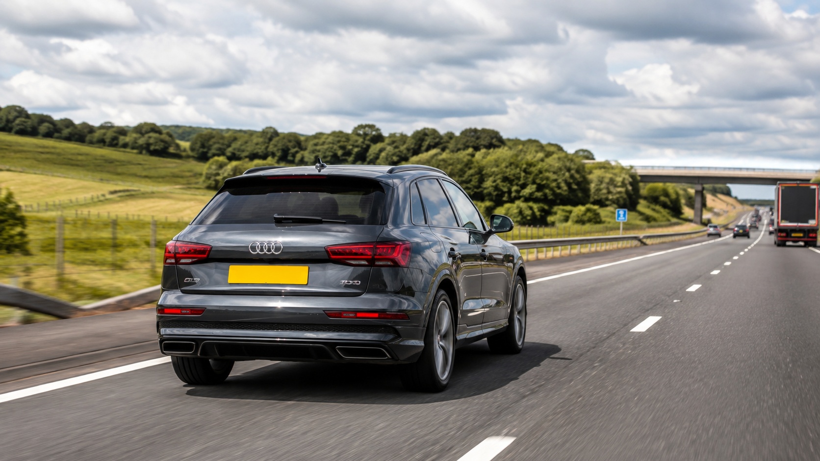 Vehicle travelling on a UK road during a professional driven movement